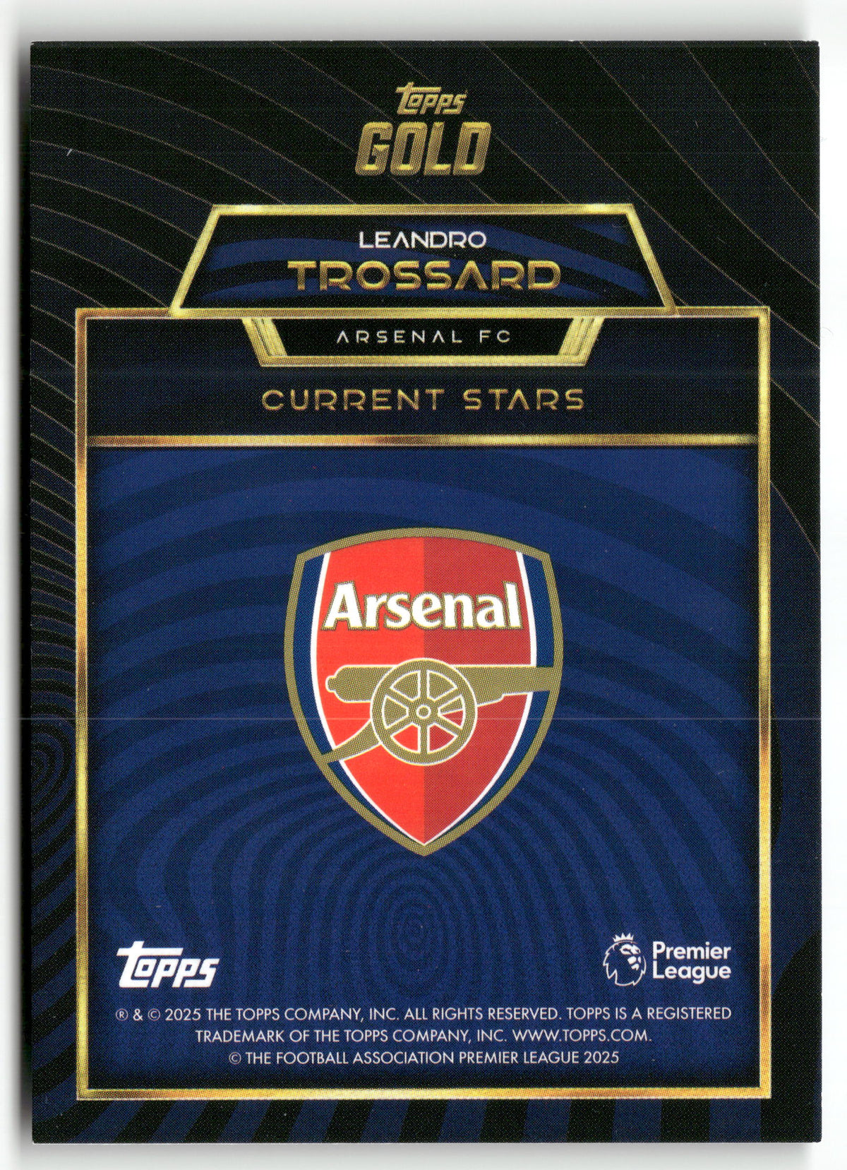 Fußball Leandro Trossard 2024-25 Topps Gold Premier League Arsenal FC Trading Card Original