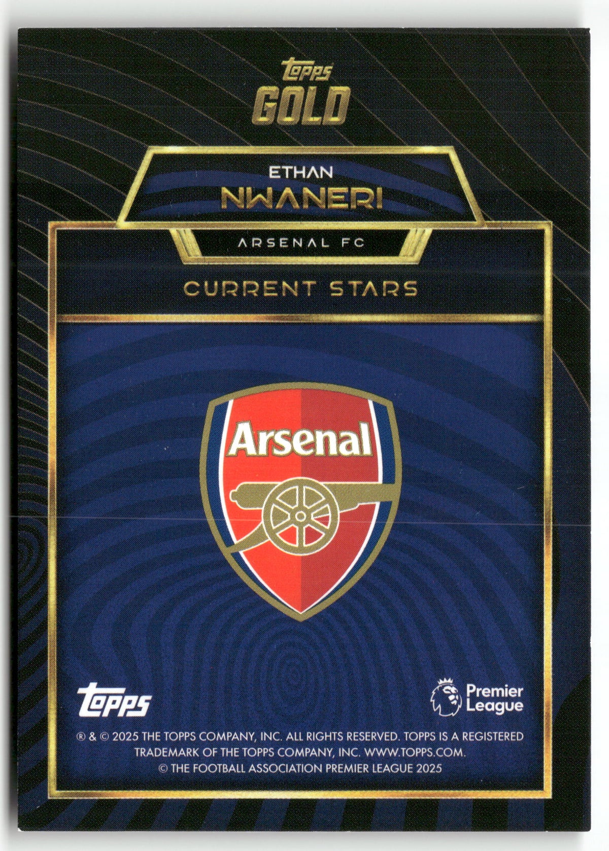 Fußball Ethan Nwaneri 2024-25 Topps Gold Premier League Arsenal FC Trading Card Original