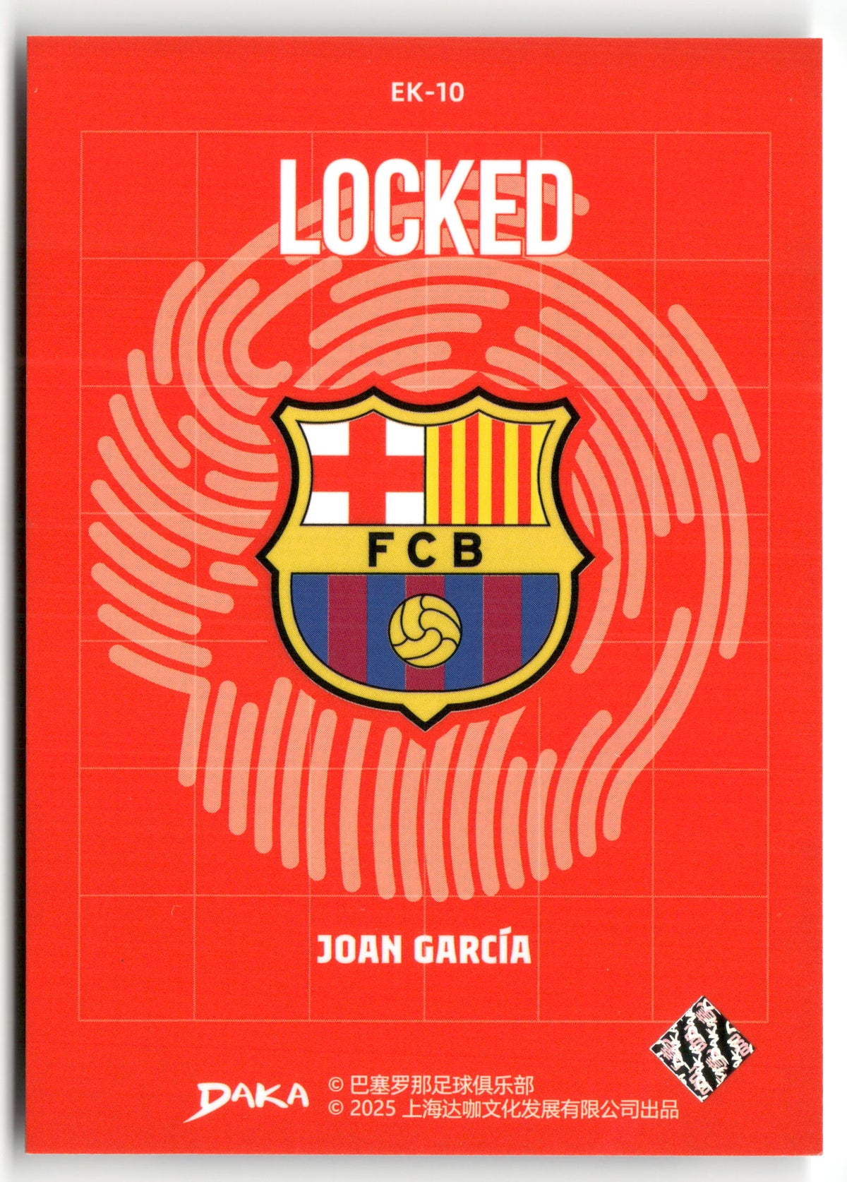 Fußball Joan García 2025 Daka FC Barcelona #EK-10 Locked FC Barcelona Trading Card Original