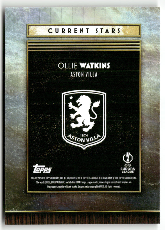 Fußball Ollie Watkins 2024-25 Topps Deco UEFA Europa League 2025 Aston Villa Trading Card Original