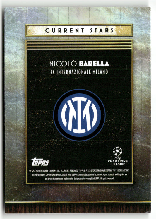 Fußball Nicolò Barella 2024-25 Topps Deco UEFA Champions League FC Internazionale Milano Trading Card Original