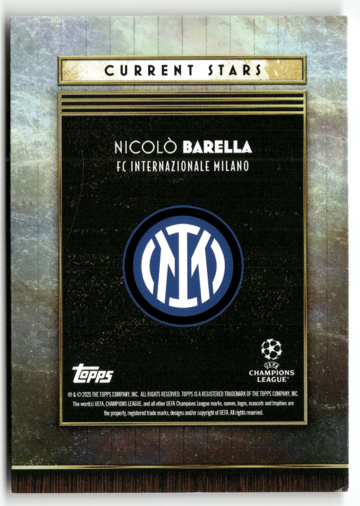 Fußball Nicolò Barella 2024-25 Topps Deco UEFA Champions League FC Internazionale Milano Trading Card Original