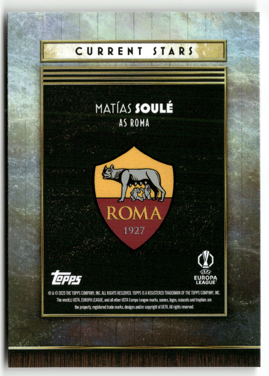 Fußball Matías Soulé Topps Deco UEFA Europa League 2025 AS Roma Trading Card Original