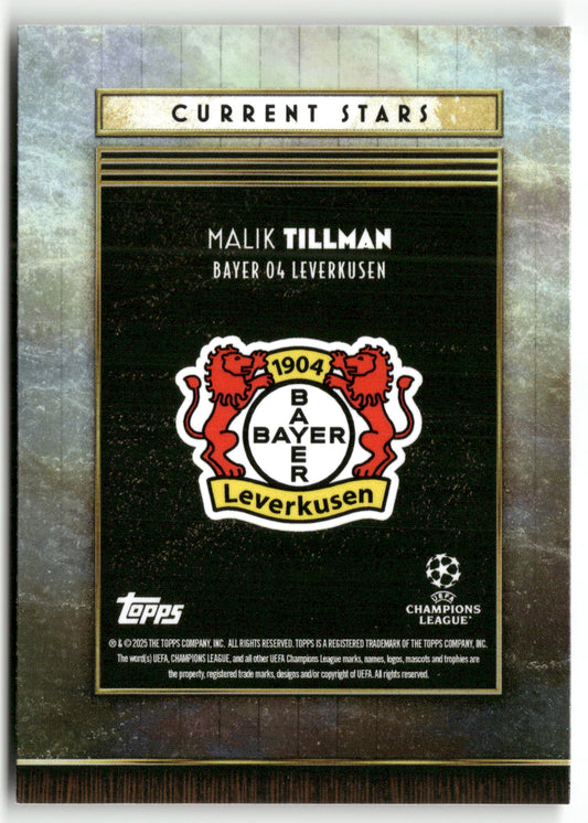 Fußball Malik Tillman 2024-25 Topps Deco UEFA Champions League Bayer 04 Leverkusen Trading Card Original