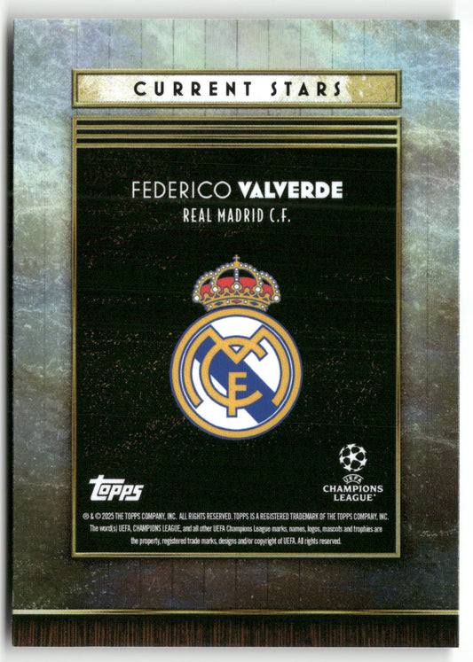 Fußball Federico Valverde 2024-25 Topps Deco UEFA Champions League Real Madrid C.F. Trading Card Original