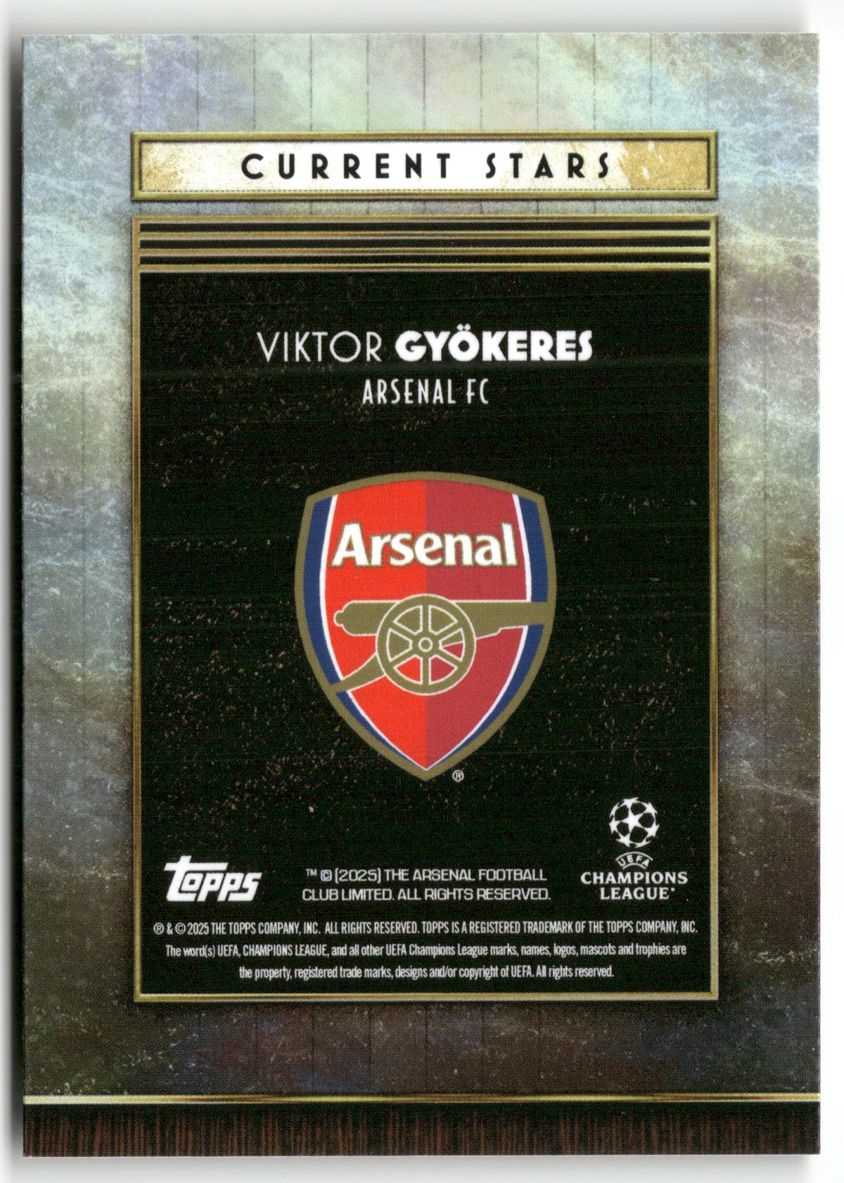 Fußball Viktor Gyökeres 2024-25 Topps Deco UEFA Champions League Arsenal FC Trading Card Original