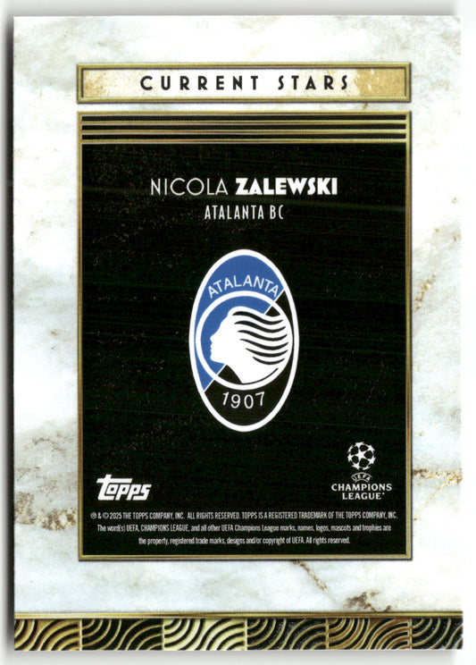 Fußball Nicola Zalewski 2024-25 Topps Deco UEFA Champions League Current Stars Atalanta BC Trading Card Original
