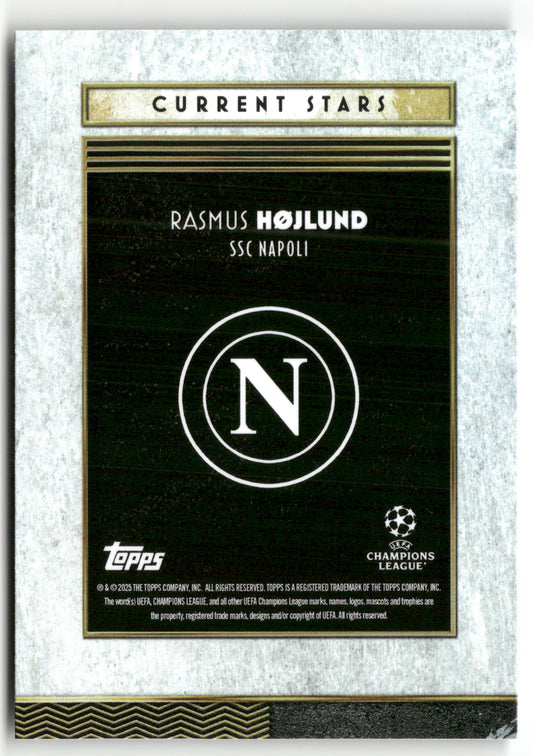 Fußball Rasmus Højlund 2024-25 Topps Deco UEFA Champions League Current Stars SSC Napoli Trading Card Original