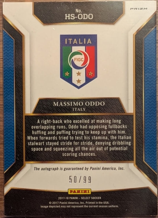 Fußball Massimo Oddo 2017-18 Panini Select Soccer #HS-ODO Historic Signature /99 Italy Trading Card Original