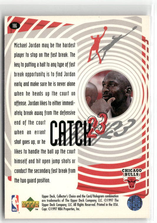 Basketball NBA Michael Jordan 1997-98 Upper Deck Collector's Choice #186 Catch 23 Chicago Bulls Trading Card Original