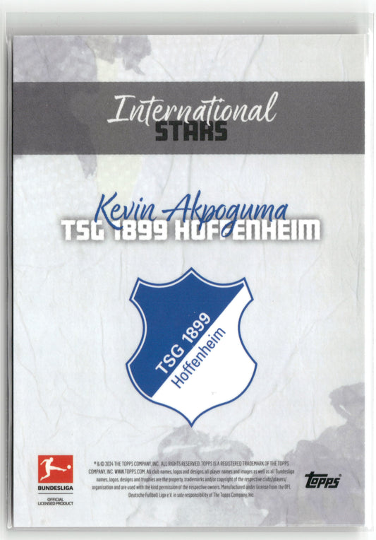 Fußball Kevin Akpoguma 2024 Topps Bundesliga International Stars Bronze Refractor /10 TSG 1899 Hoffenheim Trading Card Original