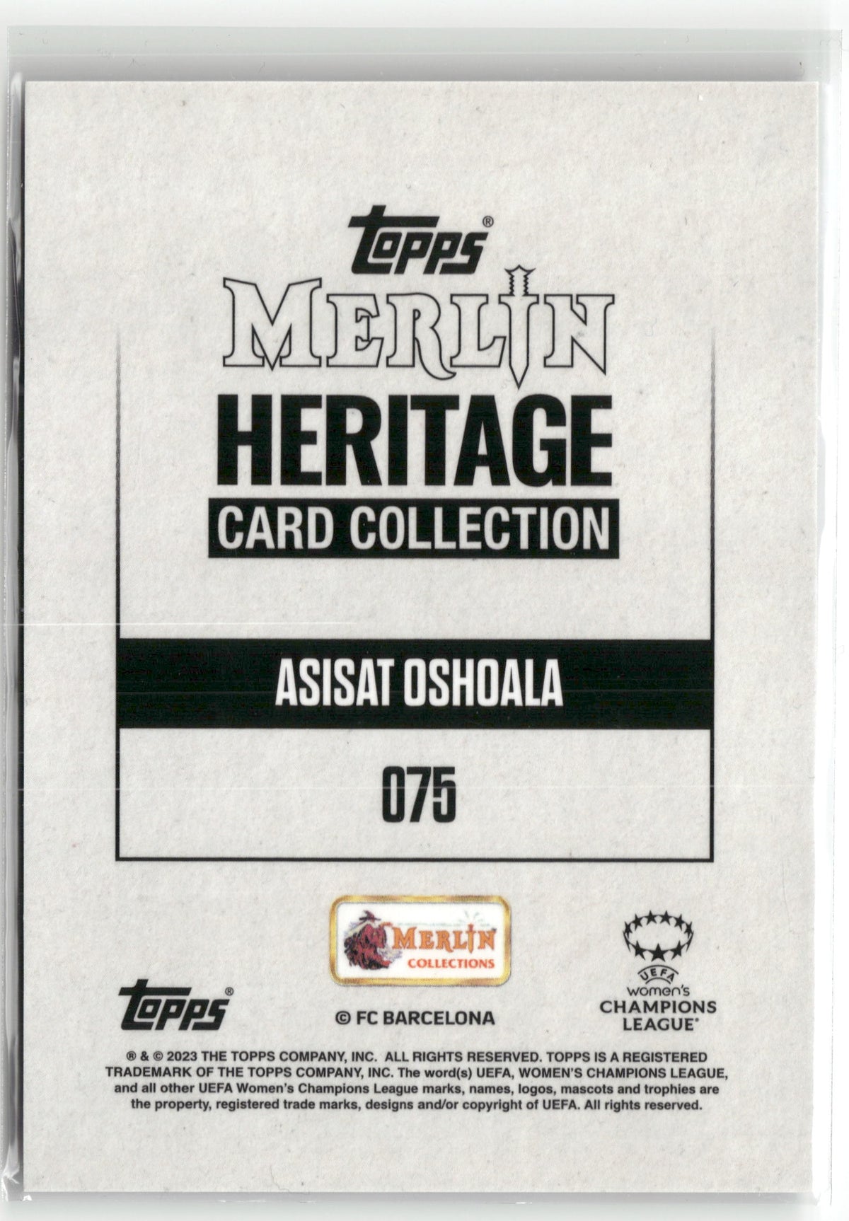 Fußball Asisat Oshoala Topps Merlin Heritage Card Collection 2023 #075 Purple /99 FC Barcelona Trading Card Original