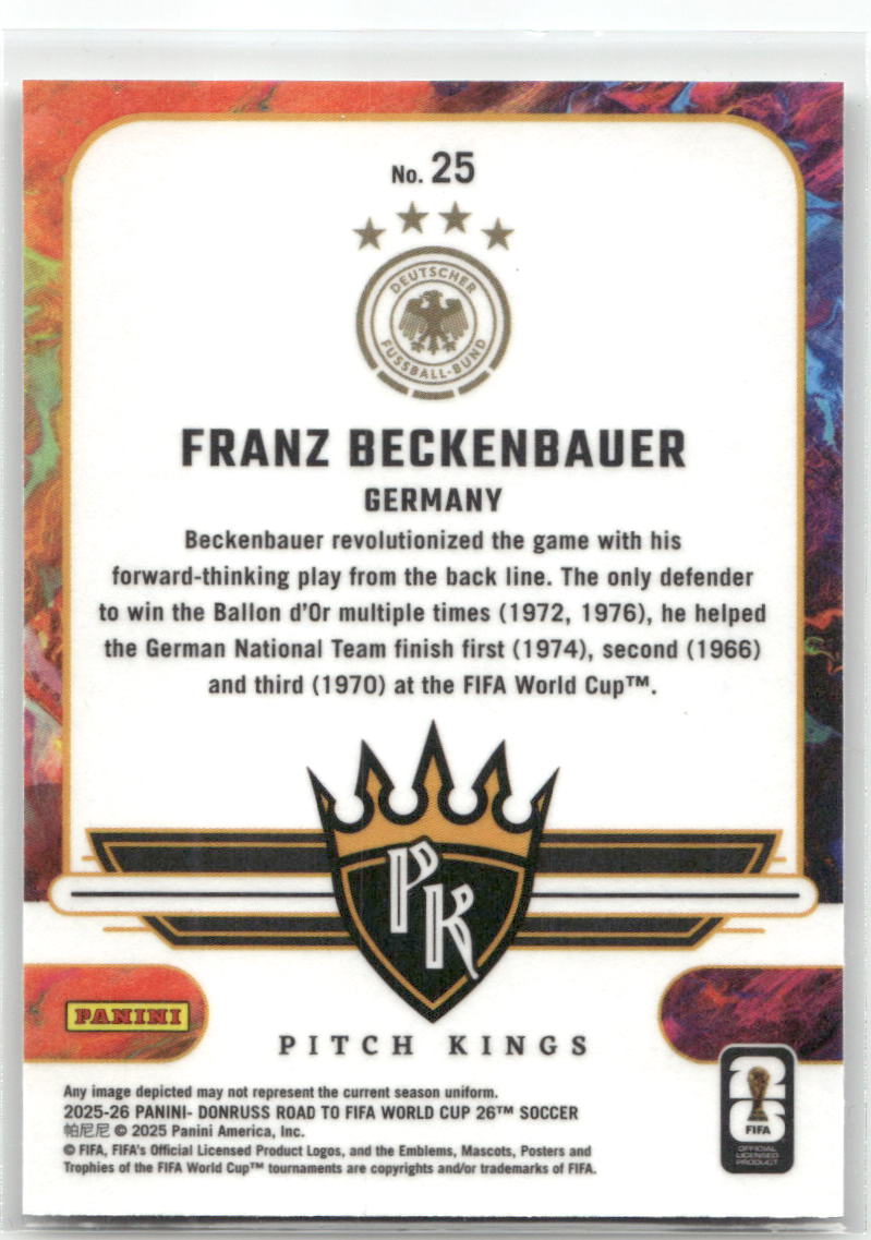 Fußball Franz Beckenbauer 2025-26 Panini Donruss Road to FIFA World Cup 26 Soccer #25 Germany Trading Card Original