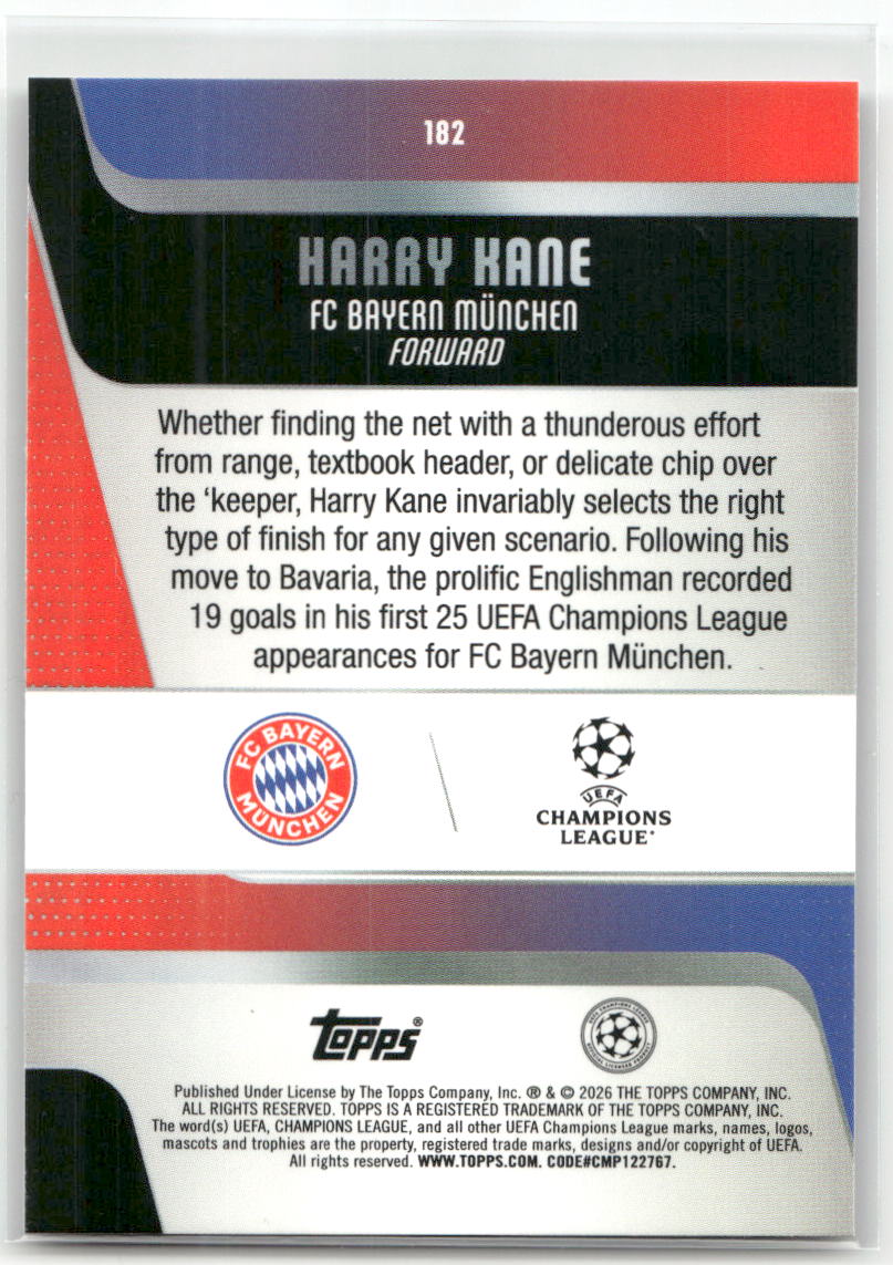 Fußball Harry Kane 2024-25 Topps UEFA Champions League #182 Diamante FC Bayern München Trading Card Original