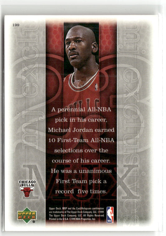 Basketball NBA Michael Jordan Upper Deck MVP 1999 #199 Chicago Bulls Trading Card Original