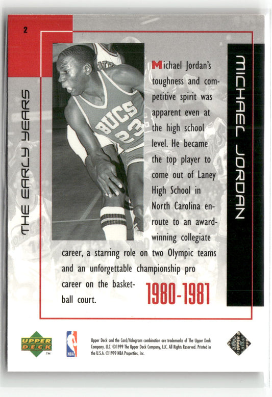 Basketball NBA Michael Jordan Upper Deck The Early Years 1999 #2 Trading Card Original