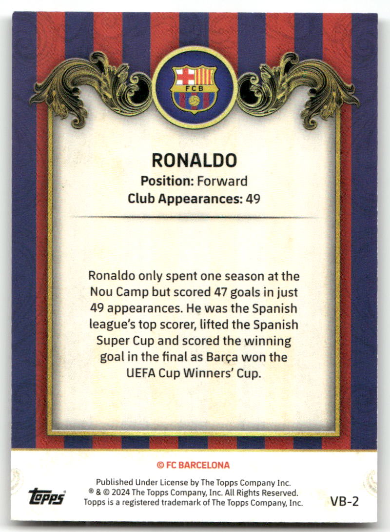 Fußball Ronaldo - 2024 Topps FC Barcelona - FC Barcelona #VB-2 Trading Card Original