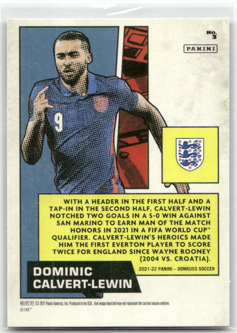 Fußball Dominic Calvert-Lewin - 2021-22 Panini Donruss Soccer - Press Proof Net Marvels Insert - England #85 Trading Card Original