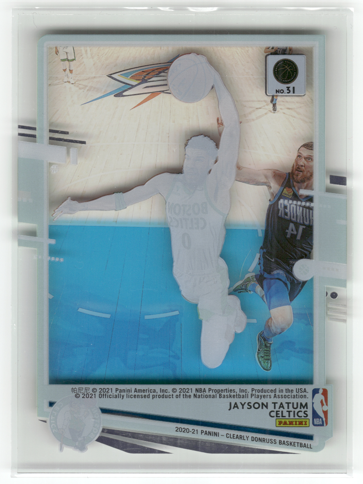 Basketball NBA Jayson Tatum - 2020-21 Panini Clearly Donruss Basketball - Boston Celtics #31 Trading Card Original