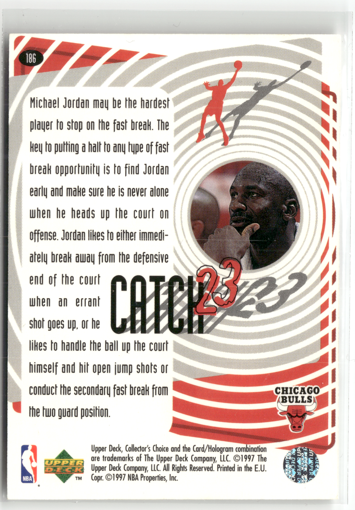 Basketball NBA Michael Jordan - 1997-98 Upper Deck Collector's Choice - Chicago Bulls #186 Trading Card Original