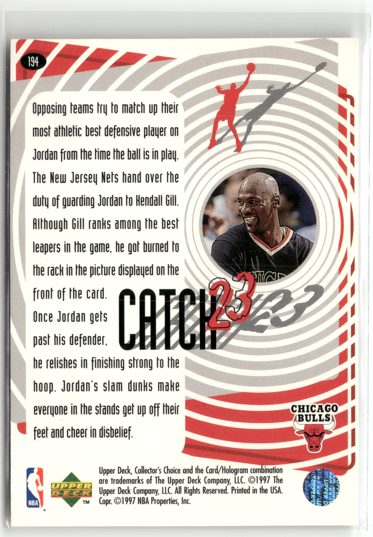 Basketball NBA Michael Jordan - 1997-98 Upper Deck Collector's Choice - Chicago Bulls #194 Trading Card Original