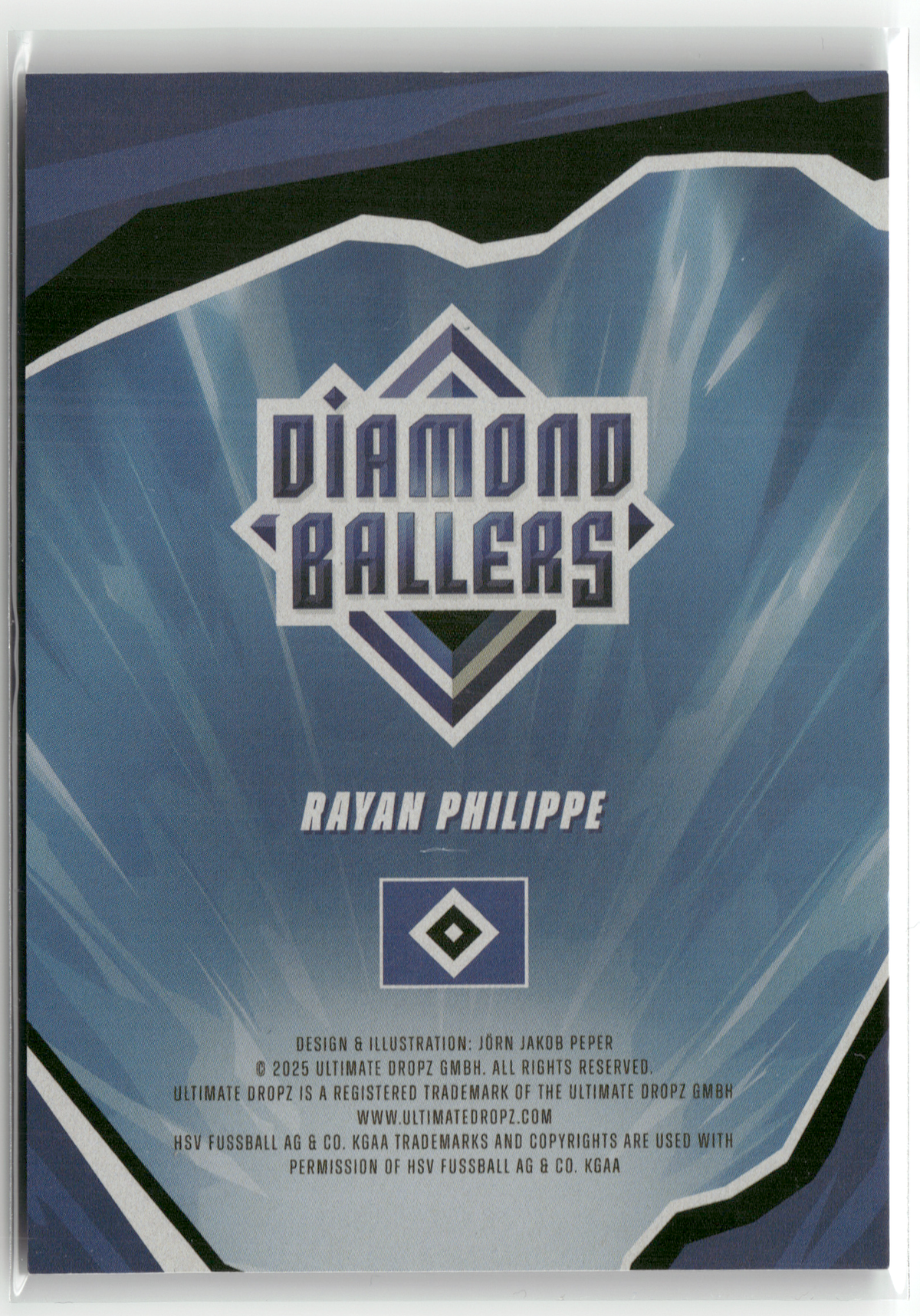 Fußball Rayan Philippe - 2025 Ultimate Dropz Diamond Ballers - /99 - Hamburger SV Trading Card Original