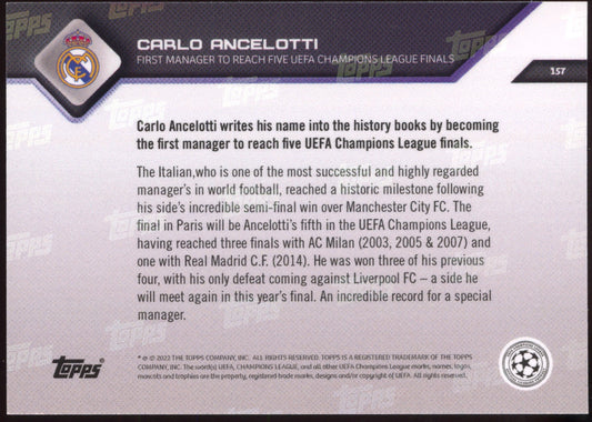Topps Now UCL 21/22 - Card 157 - Carlo Ancelotti - Real Madrid