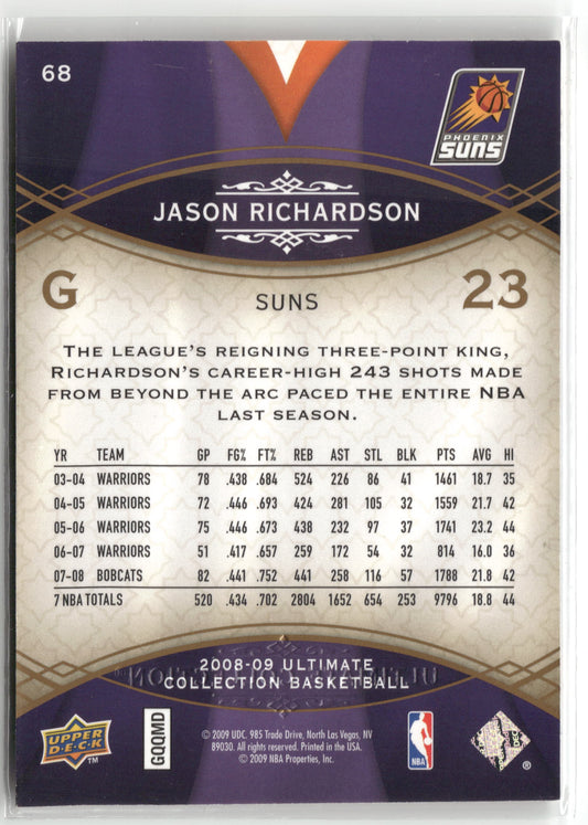 Basketball NBA Jason Richardson 2008-09 Upper Deck Ultimate Collection Basketball #68 Phoenix Suns Trading Card Original