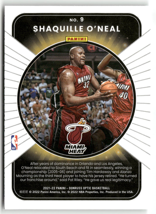 Basketball NBA Shaquille O'Neal 2021-22 Panini Donruss Optic Basketball #9 Winner Stays Miami Heat Trading Card Original