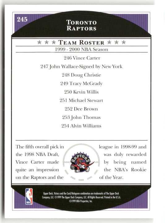 1999-2000 Upper Deck Victory #245 Raptors
