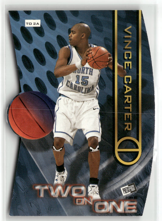 Basketball NBA Steve Francis / Vince Carter 1999 Press Pass Two on One #TO 2A Die-Cut Maryland / North Carolina Trading Card Original