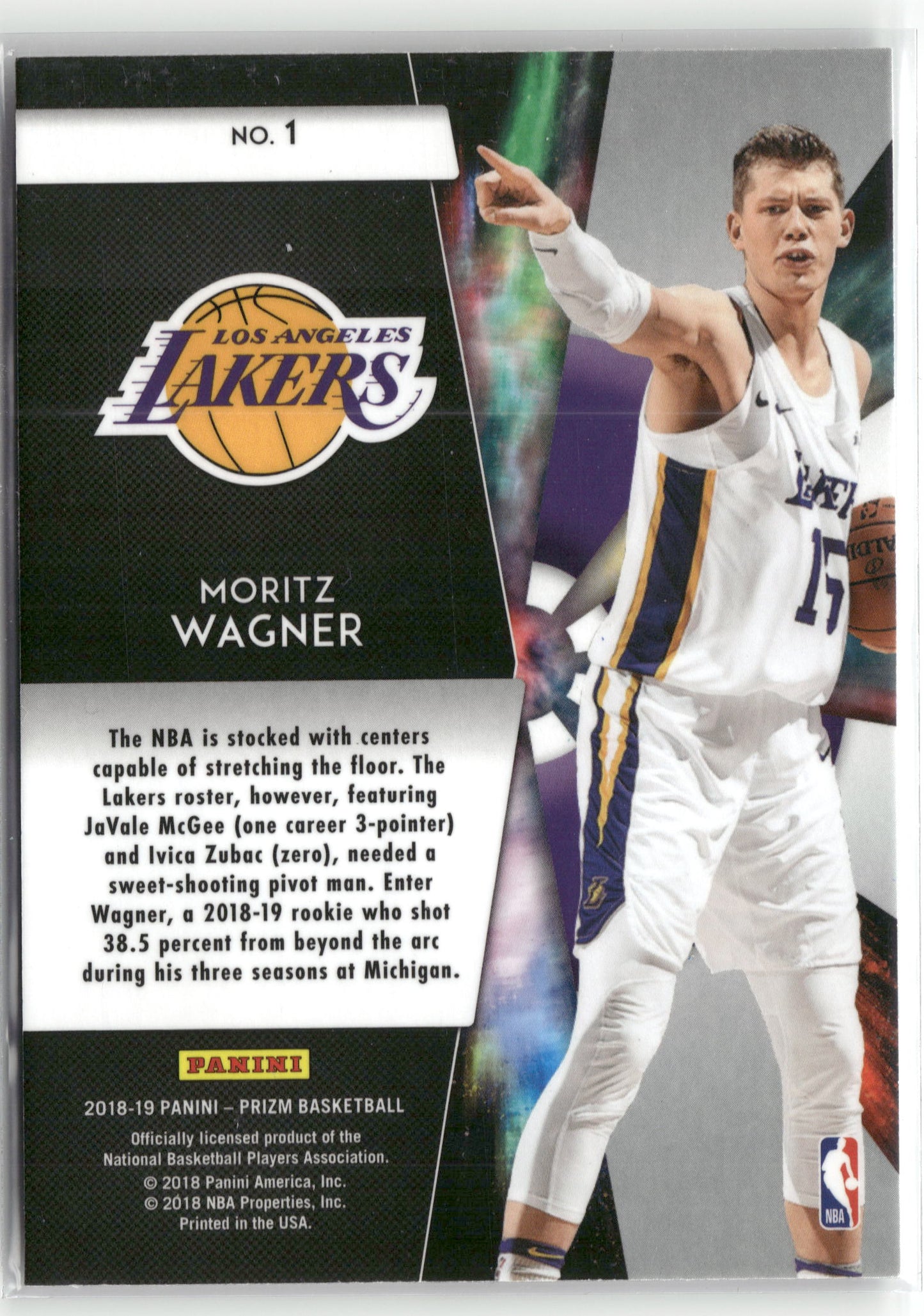 Basketball NBA Moritz Wagner 2018-19 Panini Prizm Basketball #1 Freshman Phenoms RC In Person Auto Los Angeles Lakers Trading Card Original