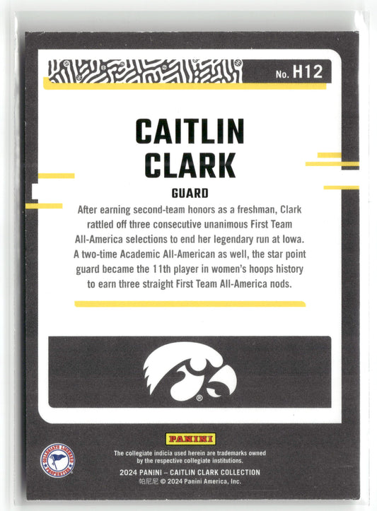 Basketball NBA Caitlin Clark 2024 Panini Donruss Caitlin Clark Collection #H12 Iowa Hawkeyes Trading Card Original