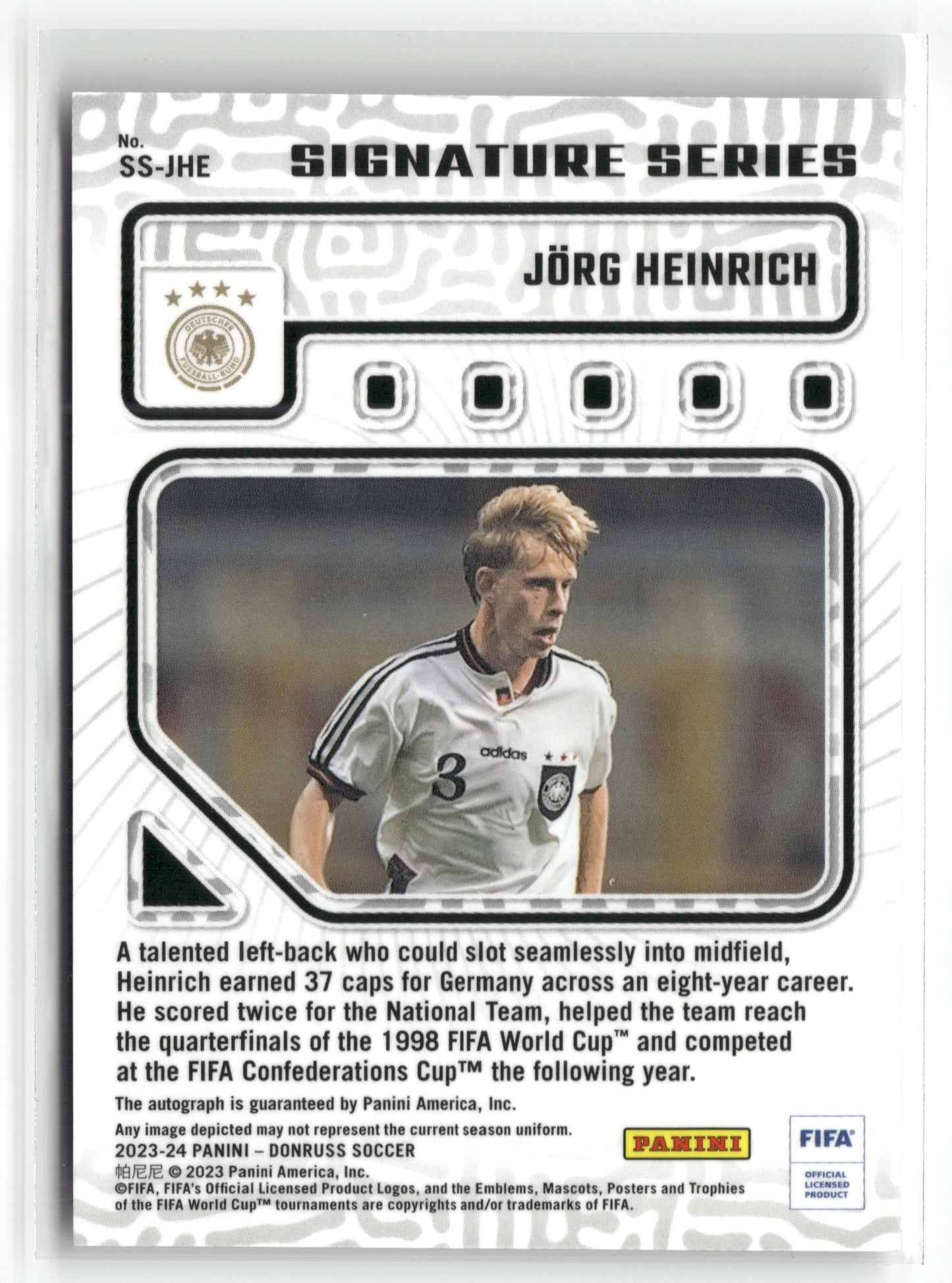 Fußball Jörg Heinrich 2023-24 Panini Donruss Soccer #SS-JHE Auto Germany Trading Card Original