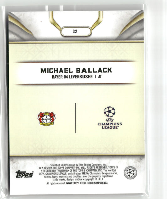 Fußball Michael Ballack 2025 Topps UEFA Champions League #32 Reverence Bayer 04 Leverkusen Trading Card Original