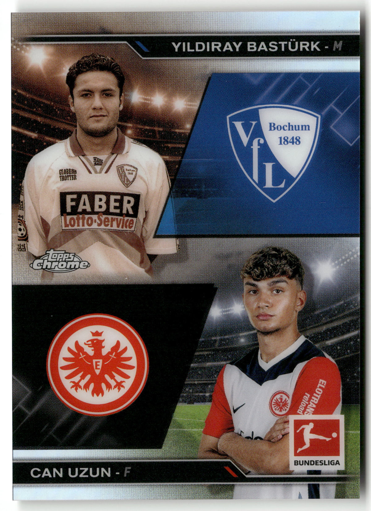 Fußball Yildiray Bastürk / Can Uzun 2024-25 Topps Chrome Bundesliga 2025 #HIN-14 VFL Bochum 1848 / Eintracht Frankfurt Trading Card Original