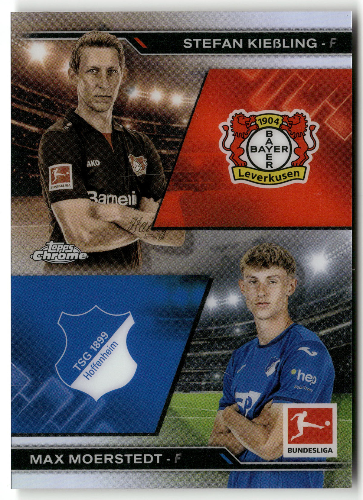 Fußball Stefan Kießling / Max Moerstedt 2024-25 Topps Chrome Bundesliga 2025 #HIN-9 Bayer 04 Leverkusen / TSG Hoffenheim Trading Card Original