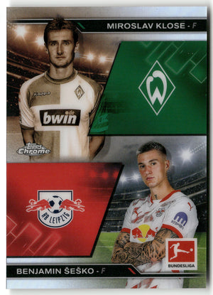 Fußball Miroslav Klose / Benjamin Šeško Topps Chrome Bundesliga 2025 #HIN-10 SV Werder Bremen / RB Leipzig Trading Card Original