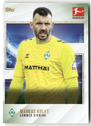 Fußball Markus Kolke 2024 Topps Bundesliga Summer Signing Werder Bremen Trading Card Original