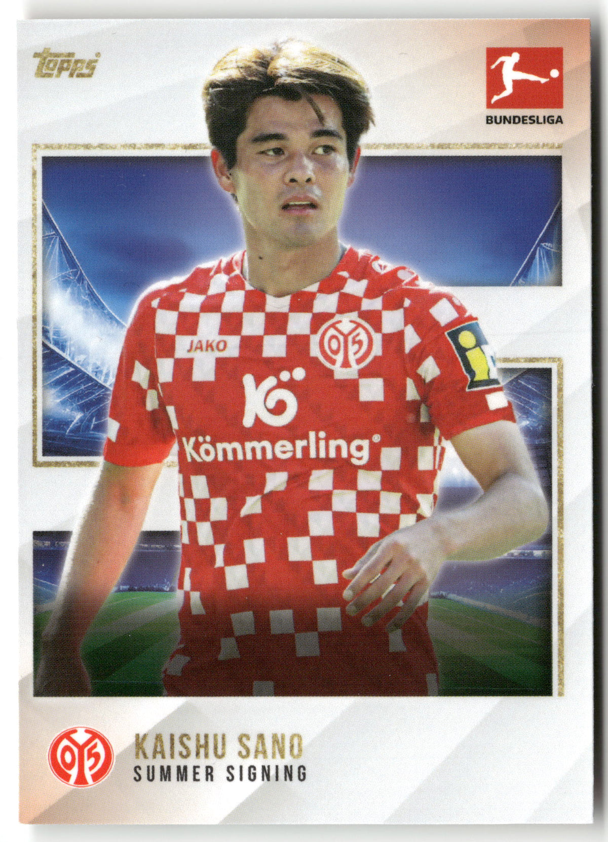Fußball Kaishu Sano 2024-25 Topps Bundesliga Summer Signings Summer Signing 1. FSV Mainz 05 Trading Card Original