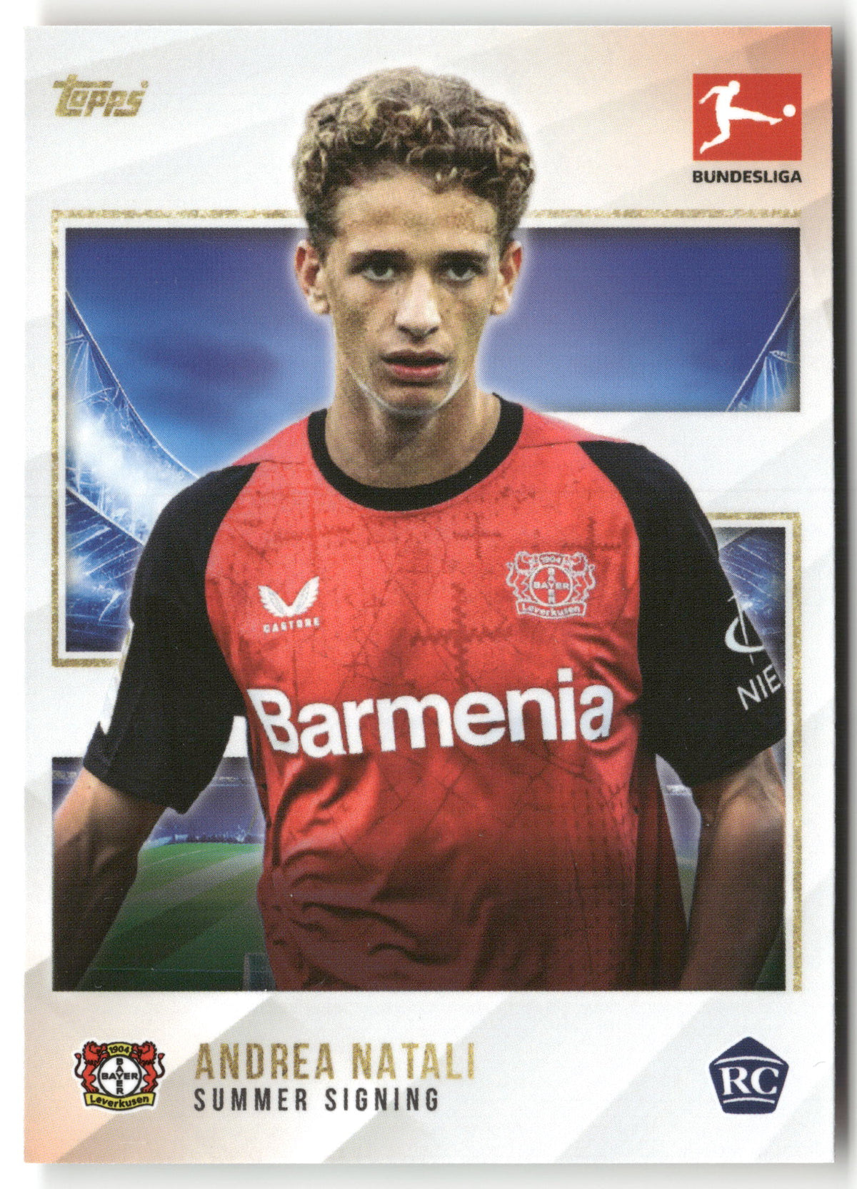 Fußball Andrea Natali 2024-25 Topps Bundesliga Summer Signing Bayer Leverkusen Rookie Card RC Trading Card Original
