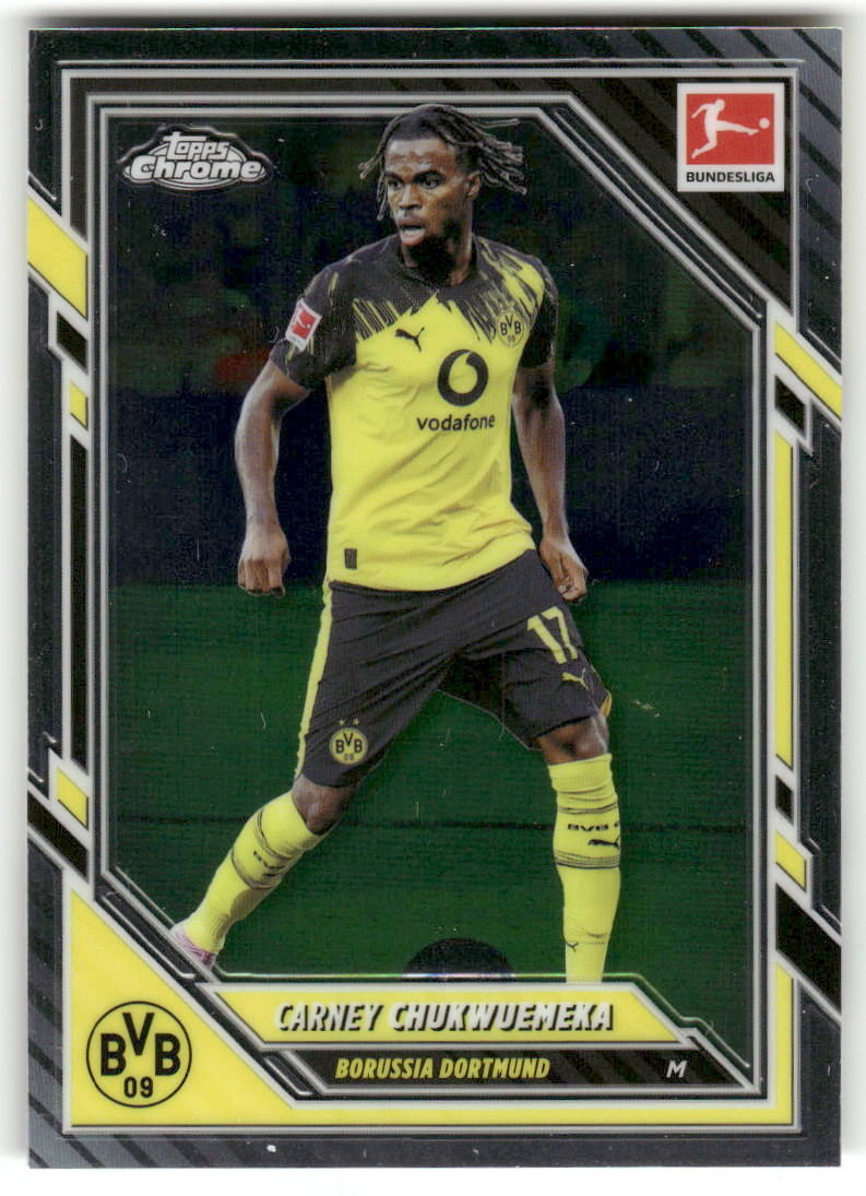 Fußball Carney Chukwuemeka 2025-26 Topps Chrome Bundesliga #21 Borussia Dortmund Trading Card Original