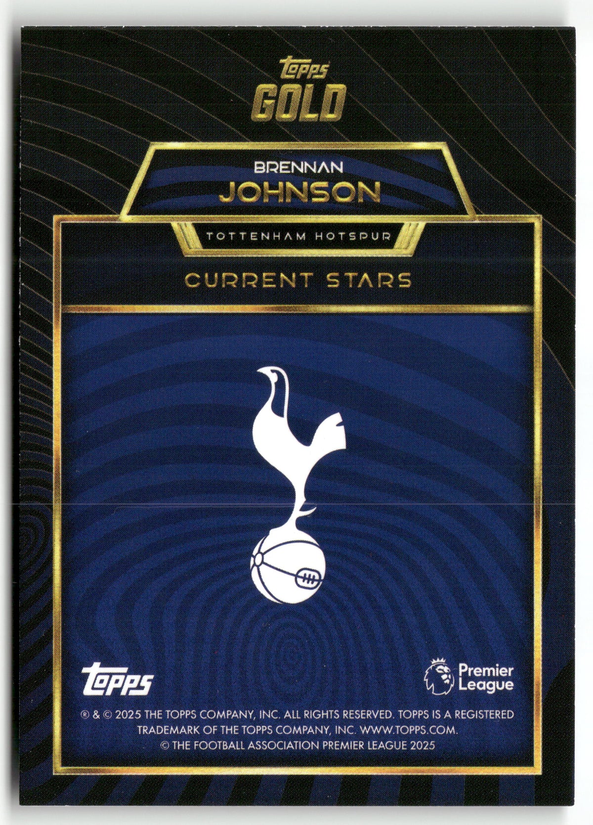 Fußball Brennan Johnson 2024-25 Topps Gold Premier League 2025 Tottenham Hotspur Trading Card Original