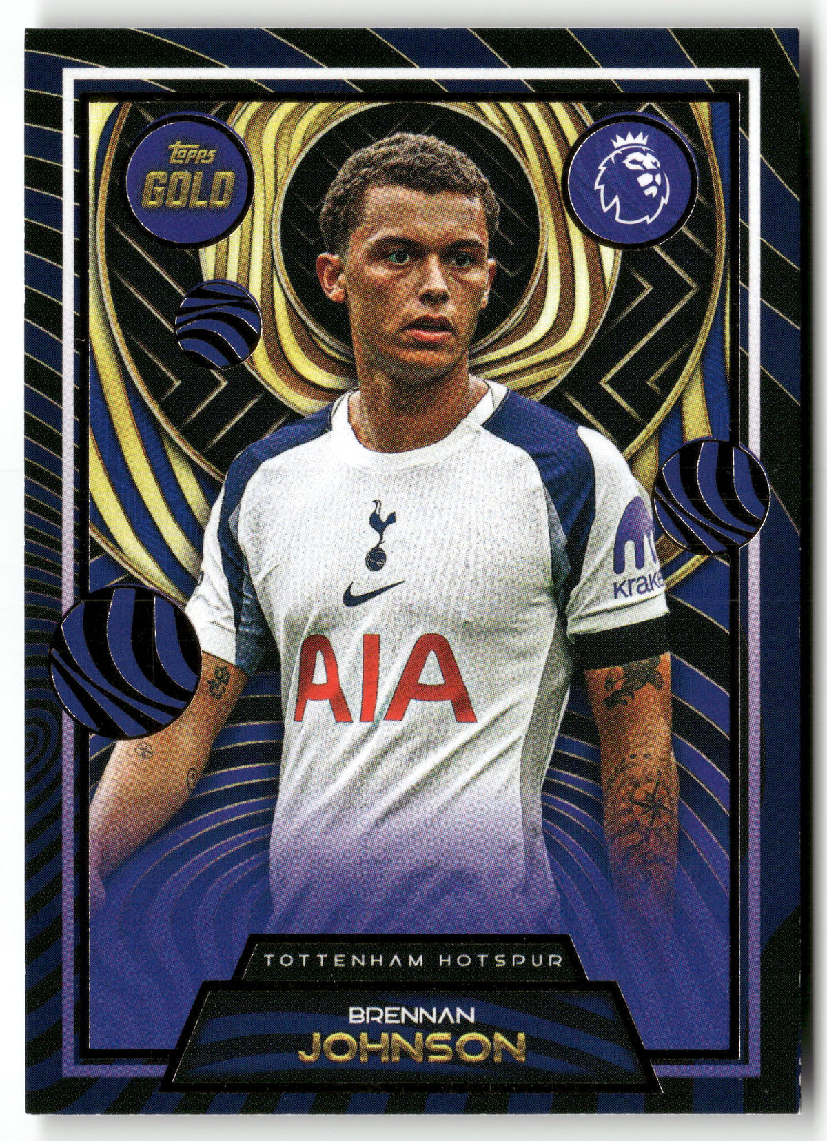 Fußball Brennan Johnson 2024-25 Topps Gold Premier League 2025 Tottenham Hotspur Trading Card Original