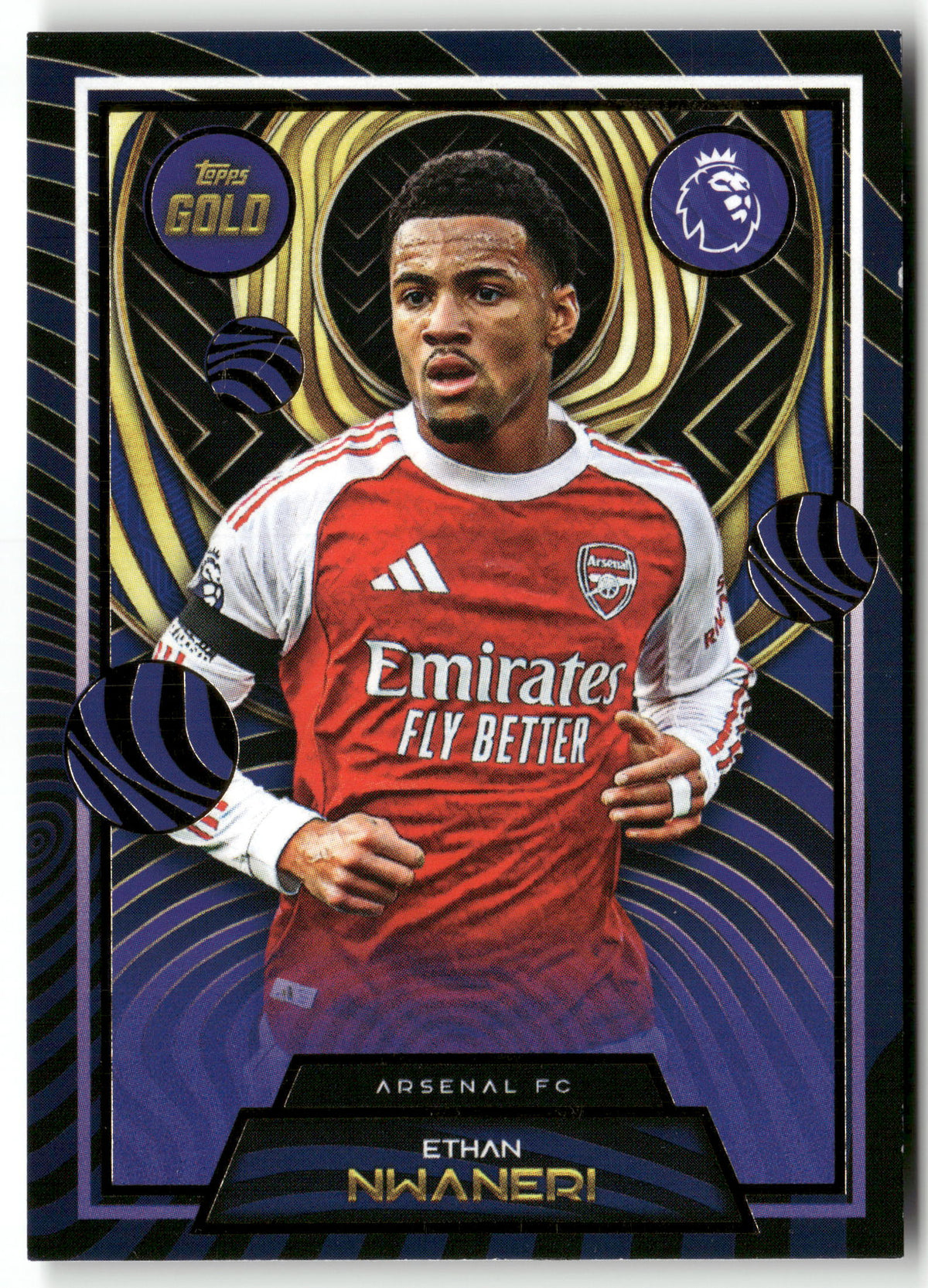 Fußball Ethan Nwaneri 2024-25 Topps Gold Premier League Arsenal FC Trading Card Original