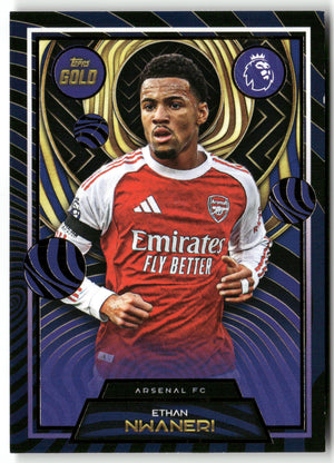 Fußball Ethan Nwaneri 2024-25 Topps Gold Premier League Arsenal FC Trading Card Original