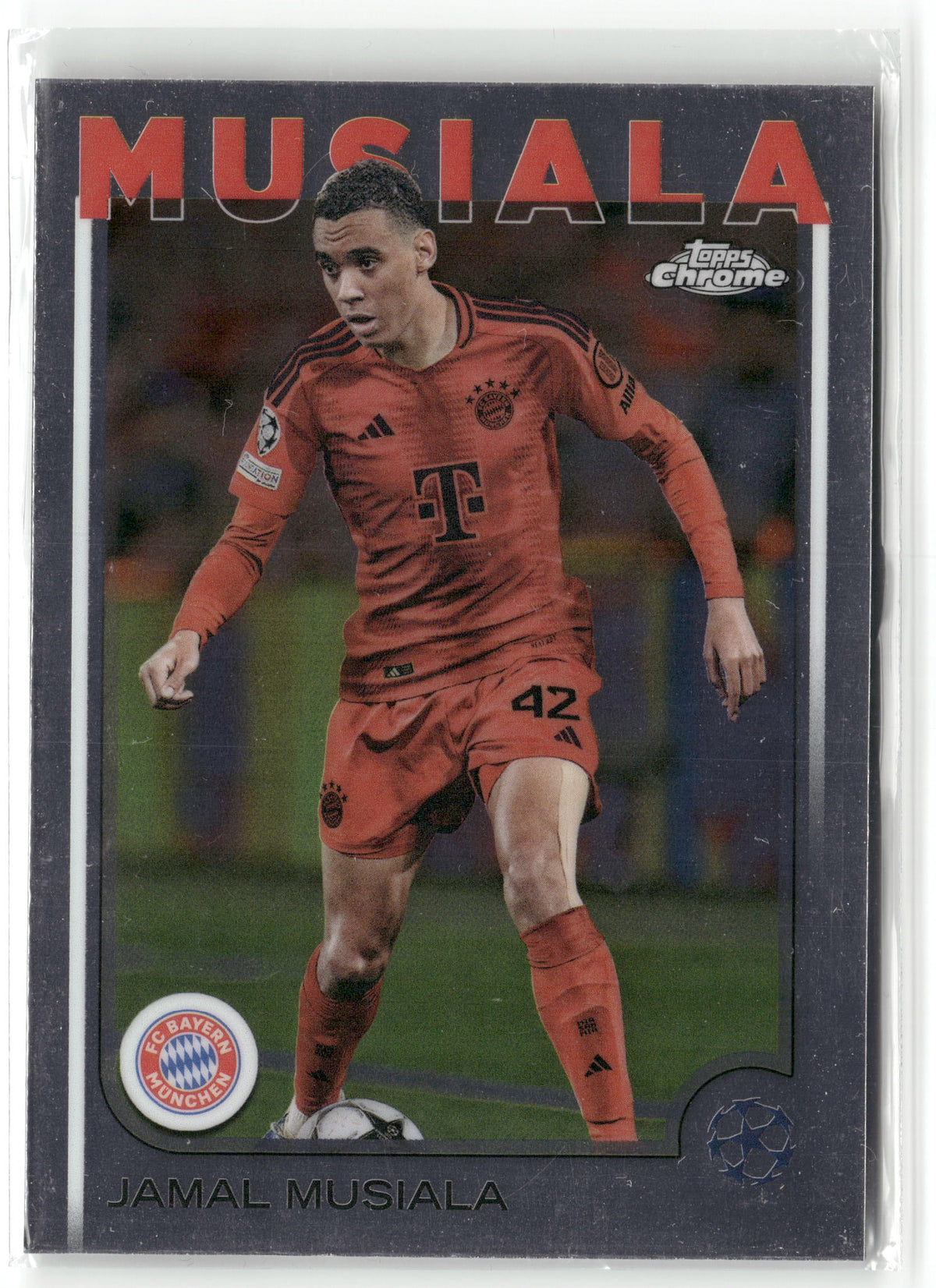 Fußball Jamal Musiala Topps Chrome UEFA Champions League 2024-25 #42 FC Bayern München Trading Card Original