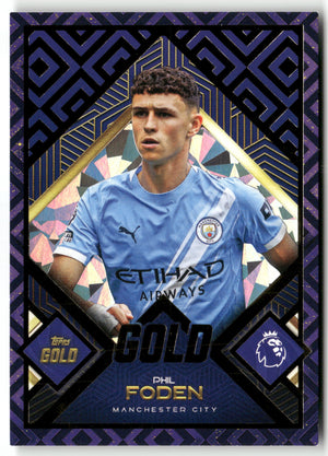 Fußball Phil Foden 2025 Topps Gold Premier League Manchester City Trading Card Original