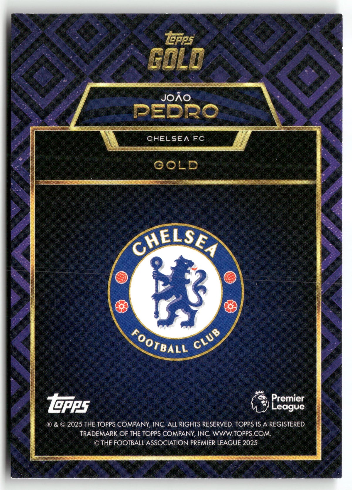 Fußball João Pedro 2024-25 Topps Gold Premier League 2025 Chelsea FC Trading Card Original