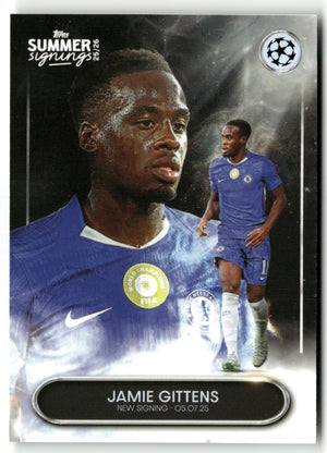 Fußball Jamie Gittens 2025-26 Topps UEFA Champions League Summer Signings Chelsea Trading Card Original